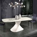 Modern design table in glass-ceramic made in Italy, Clark
