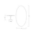 Eero Saarinen Table H 74 with Oval Top in Gold Calacatta Marble Made in Italy - Scarlet Viadurini