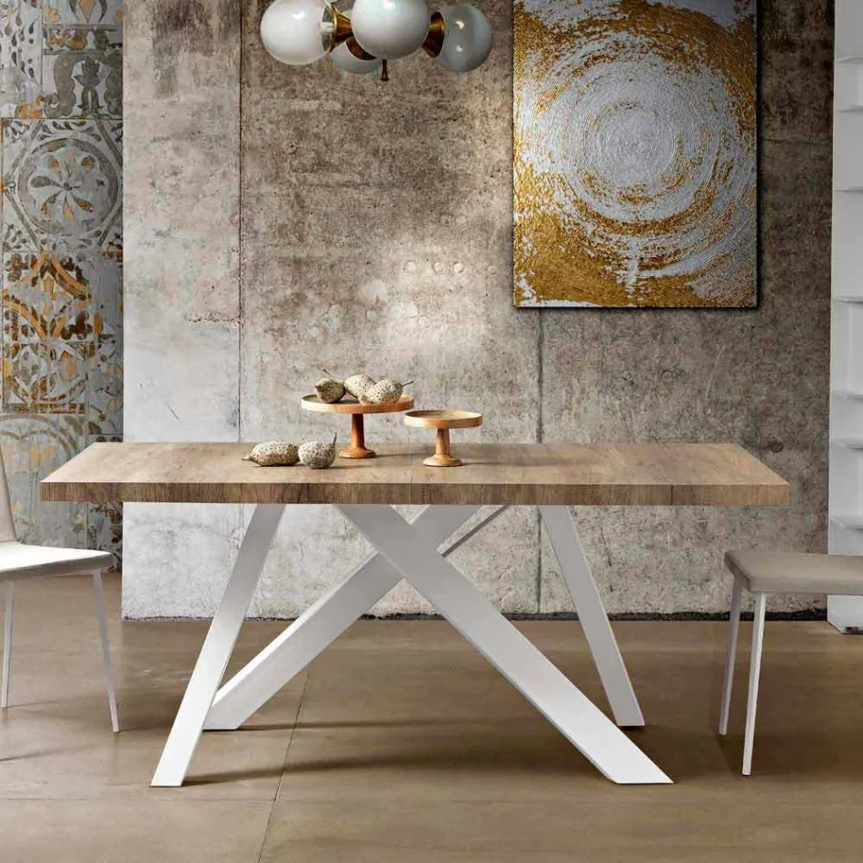 Modern extensible table made of made in Italy melamine wood, Wilmer Viadurini