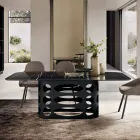 Fixed Table 210x110 cm with Marble Effect Ceramic Top - Tano Viadurini