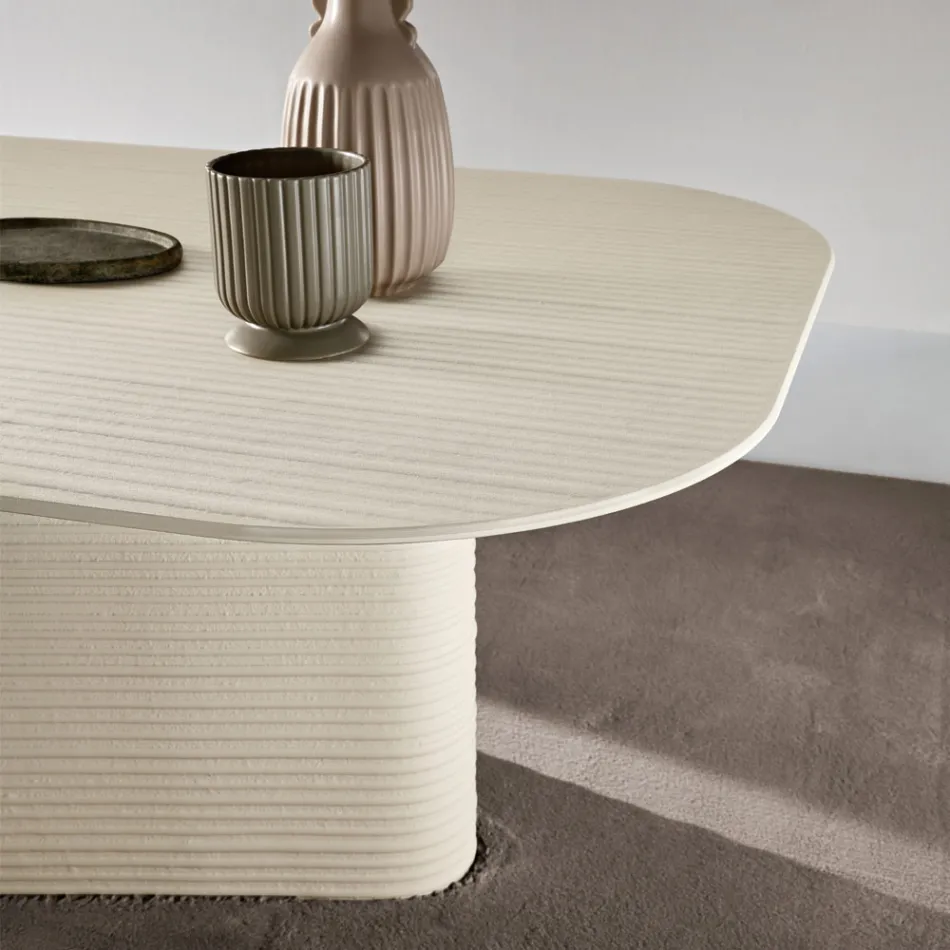 Fixed Table 240x120 cm in Ribbed or Painted Glass Made in Italy - Varo Viadurini