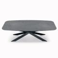 Fixed Barrel-shaped Table with Laminate and Steel Top Made in Italy - Grotta
