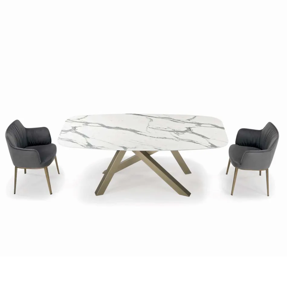 Fixed Barrel Table with Laminate Top Made in Italy - Settimmio Viadurini