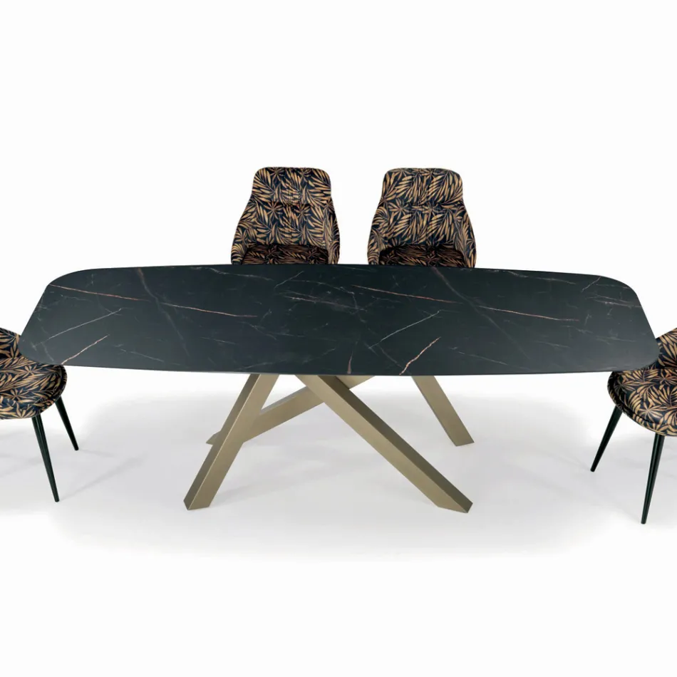 Fixed Barrel Table with Laminate Top Made in Italy - Settimmio Viadurini