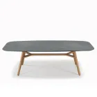 Fixed Barrel-shaped Table in Laminate and Ash Wood Made in Italy - North Viadurini
