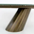 Fixed Table with Steel Base and Ceramic Top Made in Italy - Trousers Viadurini