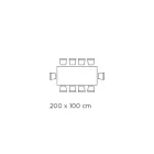 Fixed Table with Steel Base and Ceramic Top Made in Italy - Trousers Viadurini