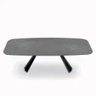 Fixed Table with Black Steel Base and Laminate Top Made in Italy - Glasses Viadurini