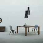 Fixed Table with Bevelled Top in Canaletto Walnut Made in Italy - Caspian Viadurini