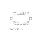 Fixed Table with Barrel-Shaped Glass Top and Steel Base Made in Italy - Ezzellino Viadurini