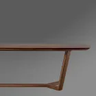 Fixed Table with Shaped Top and Wooden Base Made in Italy - Digory Viadurini