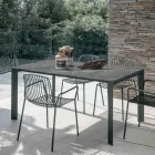 Fixed Outdoor Table in Hpl Alicante and Metal Base Made in Italy - Carl Viadurini