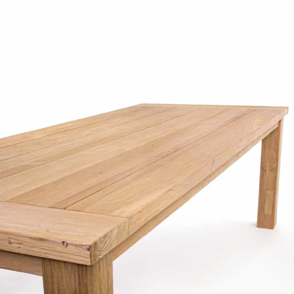 Fixed Garden Table in Wood for 8 People Homemotion - Hunter Viadurini