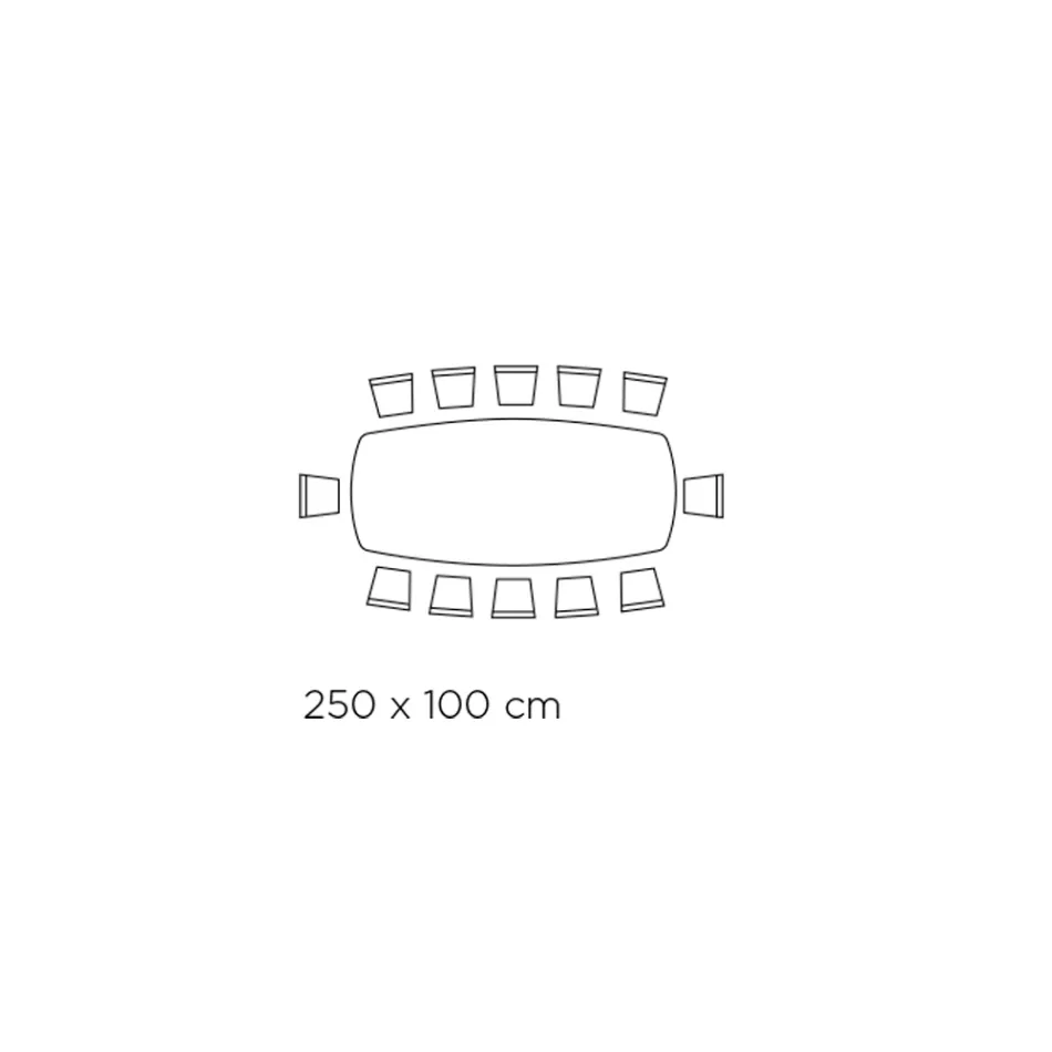 Fixed Dining Table with Barrel-Shaped Top in Ceramic Made in Italy - Glasses Viadurini