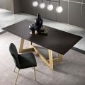 Fixed Dining Table with Veneered Wood Top Made in Italy - Tecna
