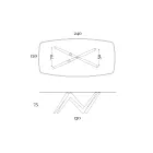 Fixed Dining Table in Glass and Rigid Polyurethane Made in Italy - Lavender Viadurini