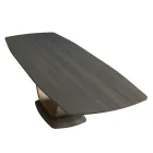 Fixed Living Room Table in Solid Wood with Central Pedestal - Luuk Viadurini