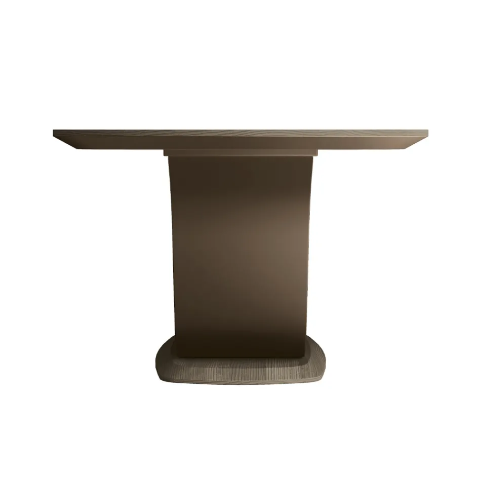 Fixed Living Room Table in Solid Wood with Central Pedestal - Luuk Viadurini