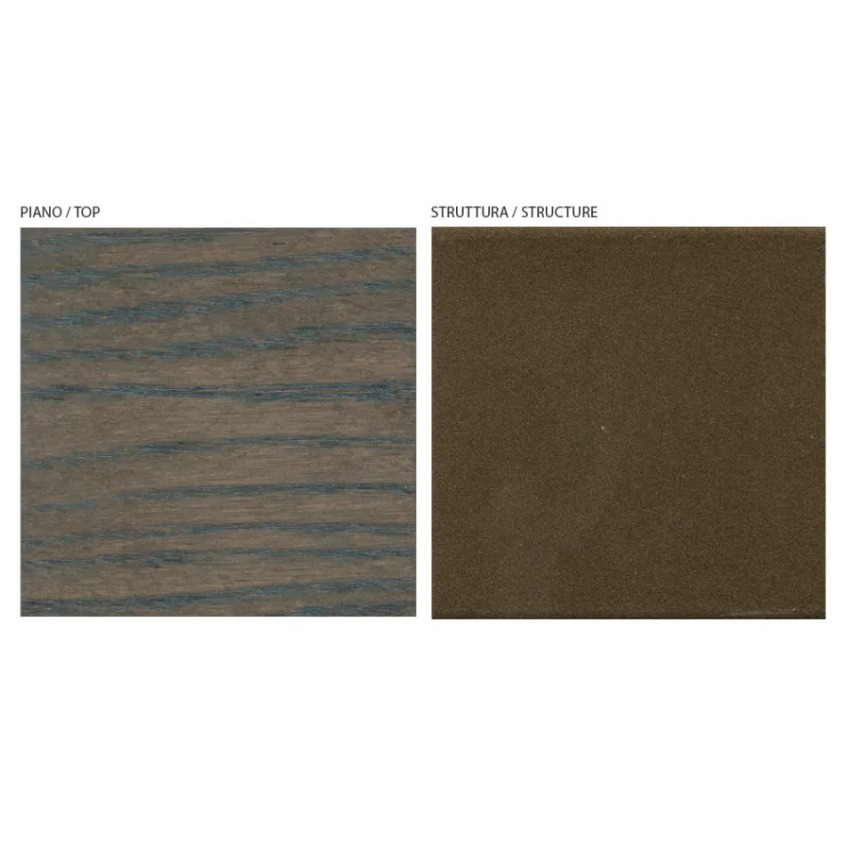 Fixed Living Room Table in Solid Wood with Central Pedestal - Luuk Viadurini