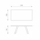 Fixed table in oak veneer and base in black metal Logan Viadurini