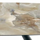 Fixed Ceramic Table and Base in Black Painted Steel Made in Italy - Glasses Viadurini