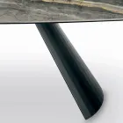 Fixed Ceramic Table and Base in Black Painted Steel Made in Italy - Glasses Viadurini