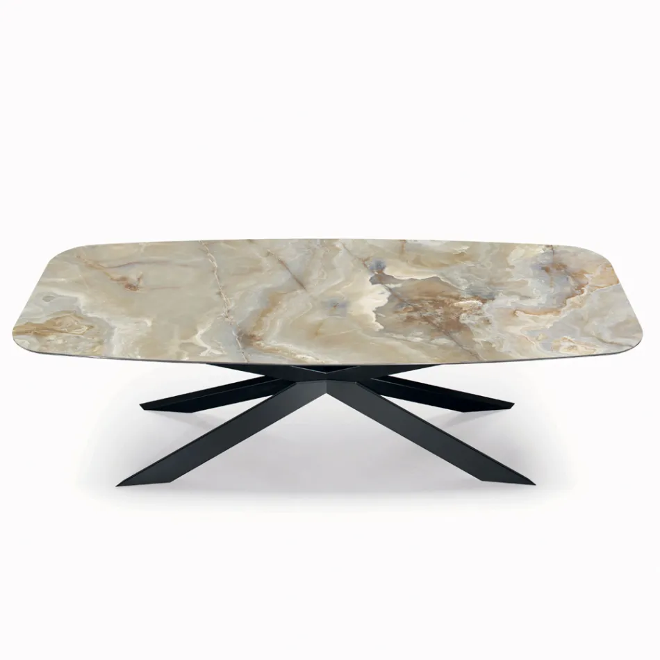 Fixed Ceramic Table in Different Finishes and Sizes Made in Italy - Grotta Viadurini