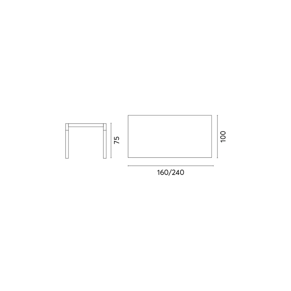 Garden Table Extendable to 240 cm with Aluminum Structure - Geoffroy Viadurini