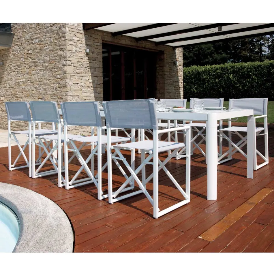 Garden Table Extendable to 240 cm with Aluminum Structure - Geoffroy Viadurini