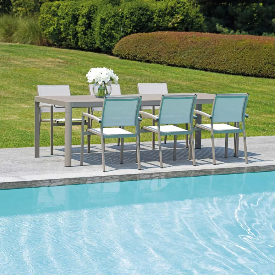 Garden Table Extendable to 240 cm with Aluminum Structure - Geoffroy Viadurini