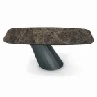 Ceramic Table and Base Graphite Finish Made in Italy - Trousers Viadurini