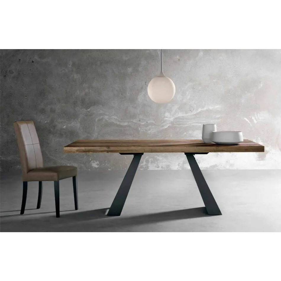 Design solid wood table made in Italy Zerba Viadurini