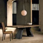 Design solid wood table made in Italy Zerba Viadurini