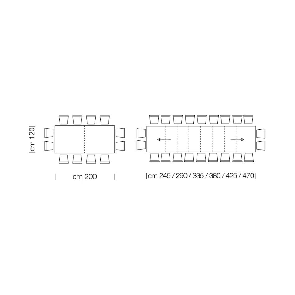 Extendable Melamine Wooden Table up to 470 cm Made in Italy – Gordito Viadurini