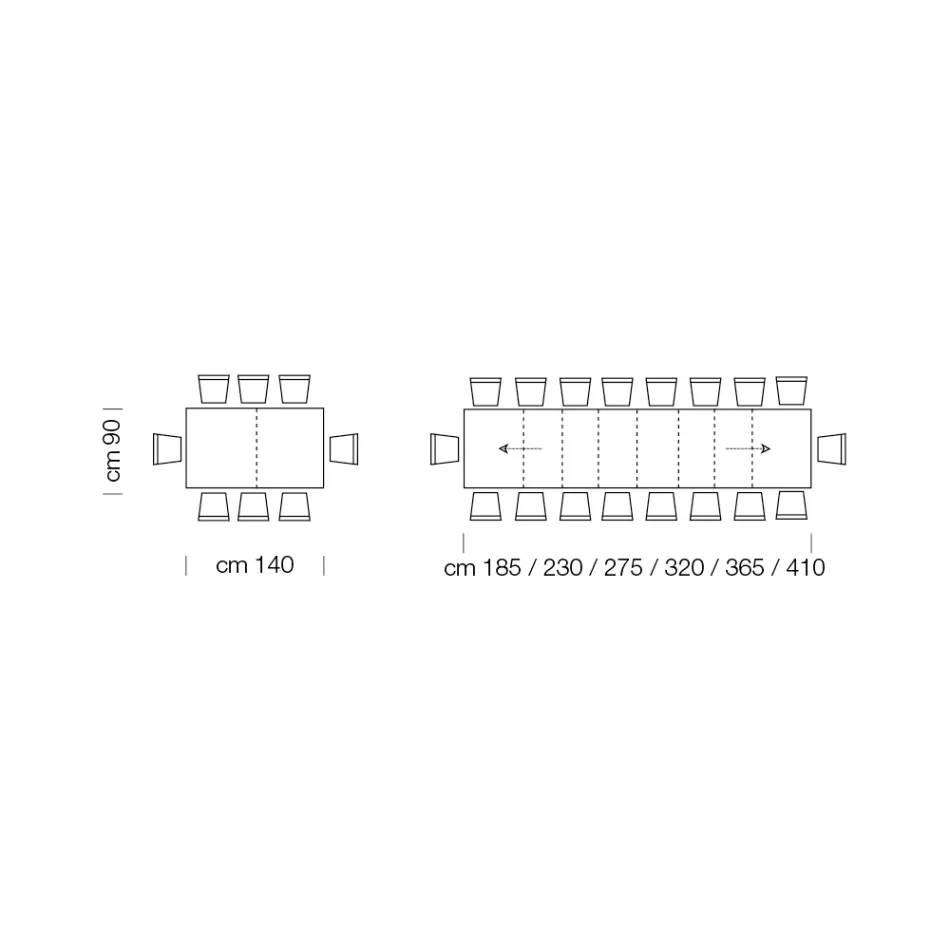 Extendable Melamine Wooden Table up to 470 cm Made in Italy – Gordito Viadurini
