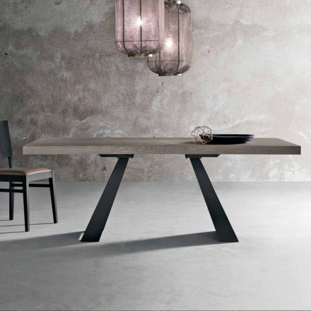 Modern knotted oak table made in Italy Zerba Viadurini