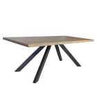 Table in Masellato Oak Plated and Metal Made in Italy - Seoul Viadurini