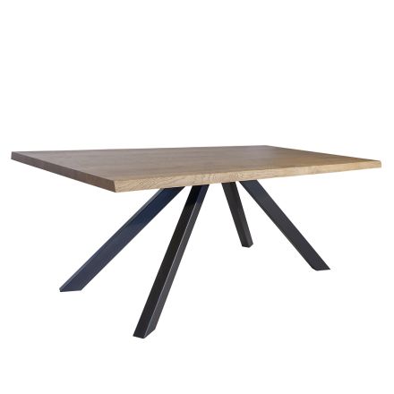 Table in Masellato Oak Plated and Metal Made in Italy - Seoul Viadurini