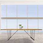 Solid Oak Table and Metal Legs Made in Italy - Consuelo Viadurini