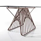 Modern design tempered glass table made in Italy, Mitia Viadurini