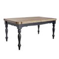 Extendable Indoor Table in Fir with Shaped Corners and Inlays Made in Italy - Faramir