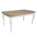 Extendable Indoor Table in Fir with Shaped Corners Made in Italy - Faramir
