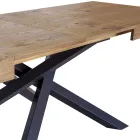 Extendable Indoor Table in Solid Wood and Metal Made in Italy - Khal Viadurini