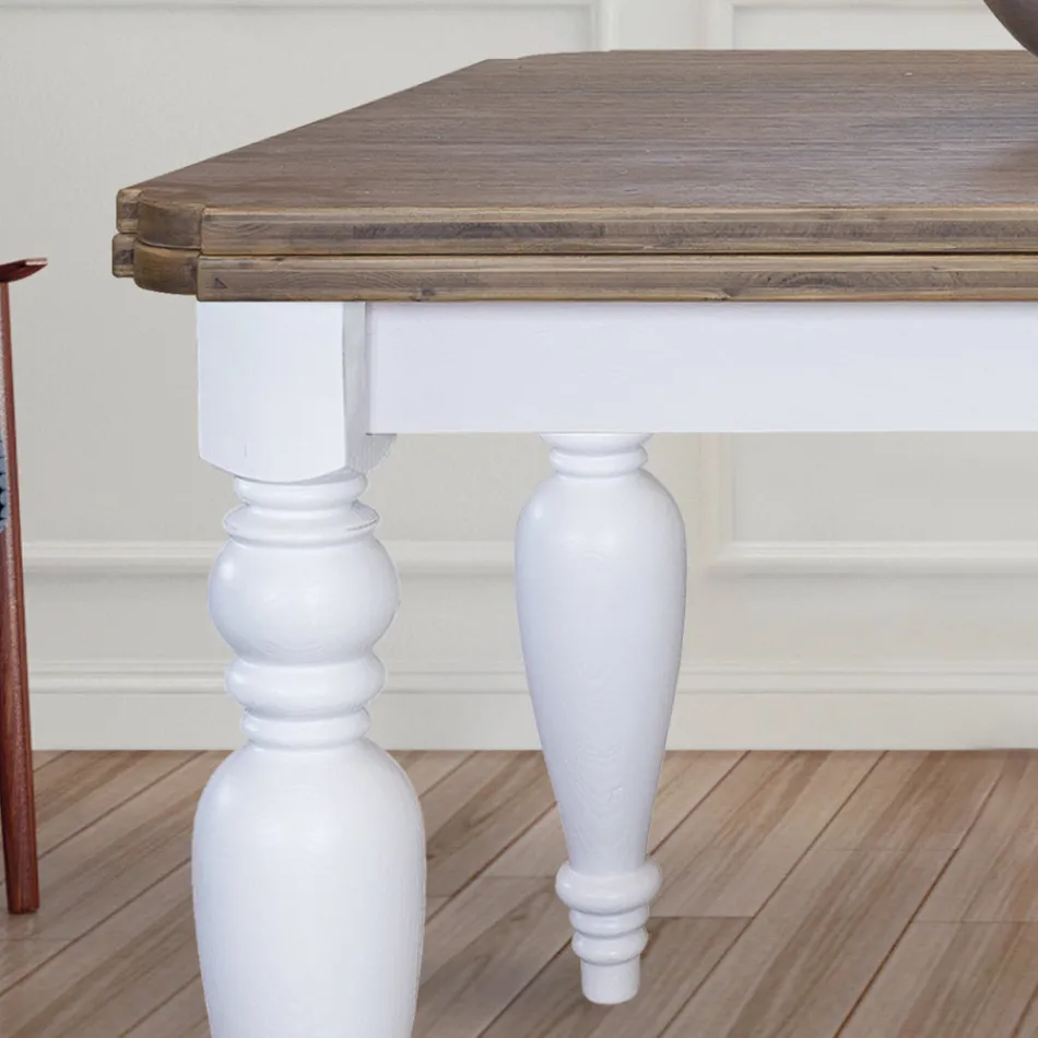 Extendable Living Table in Oak with Shaped Corners Made in Italy - Rafael Viadurini