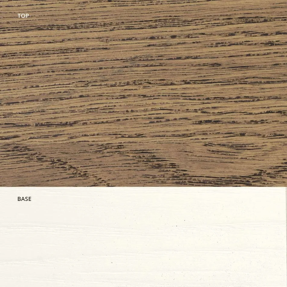 Extendable Living Table in Oak with Shaped Corners Made in Italy - Rafael Viadurini