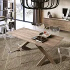 Living Table in Real Solid Knotted Walnut Made in Italy - Boromir Viadurini