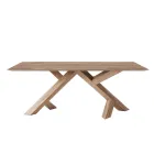 Living Table in Real Solid Knotted Walnut Made in Italy - Boromir Viadurini