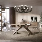 Living Table in Real Solid Knotted Walnut Made in Italy - Boromir Viadurini