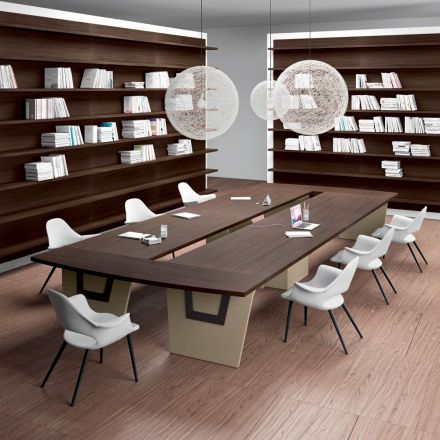 Meeting table in melamine by Andrea Stramigioli - Butterfly Viadurini