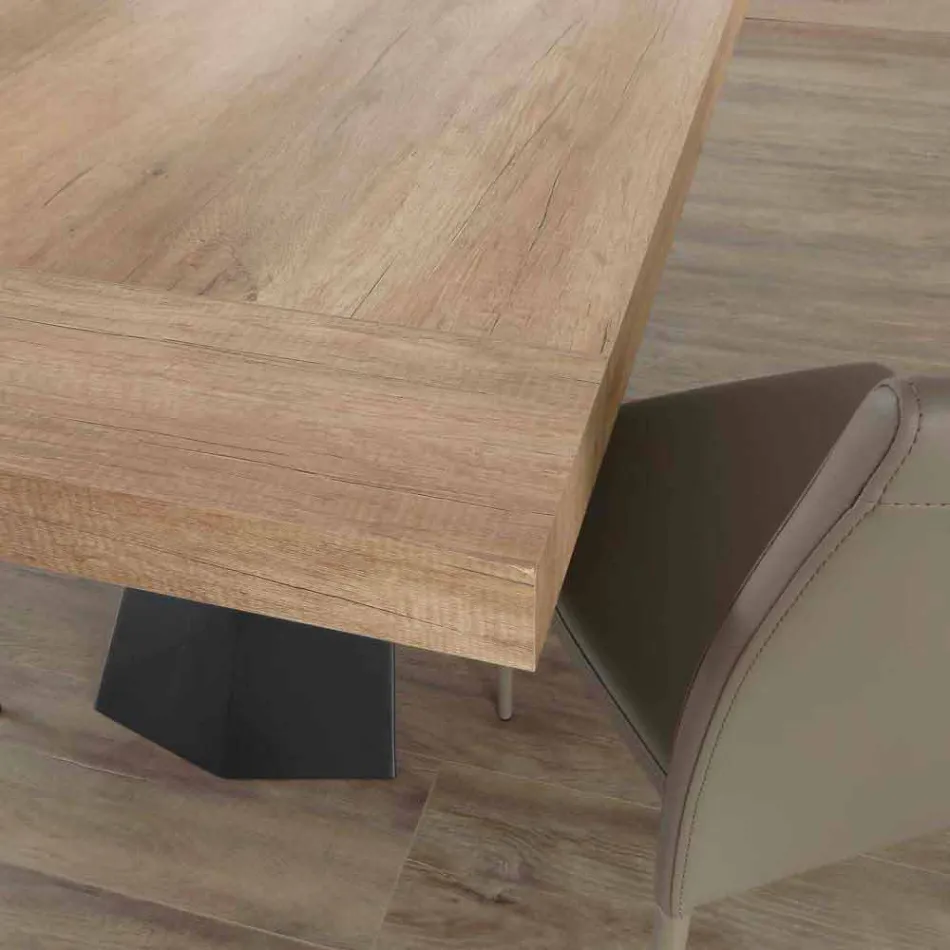 Modern Extendable Table Up to 260/280 cm in Wood and Metal - Teramo Viadurini